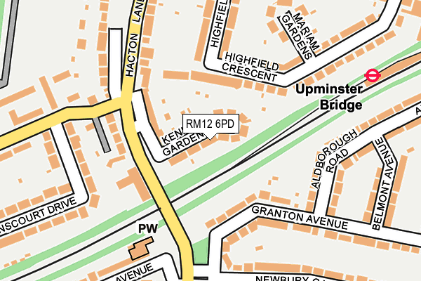 RM12 6PD map - OS OpenMap – Local (Ordnance Survey)