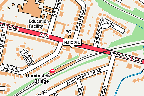 RM12 6PL map - OS OpenMap – Local (Ordnance Survey)