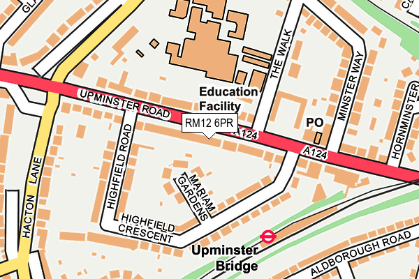 RM12 6PR map - OS OpenMap – Local (Ordnance Survey)