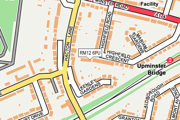 RM12 6PU map - OS OpenMap – Local (Ordnance Survey)