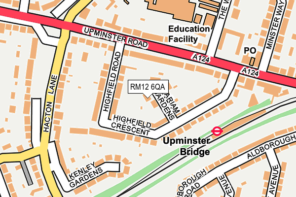 RM12 6QA map - OS OpenMap – Local (Ordnance Survey)