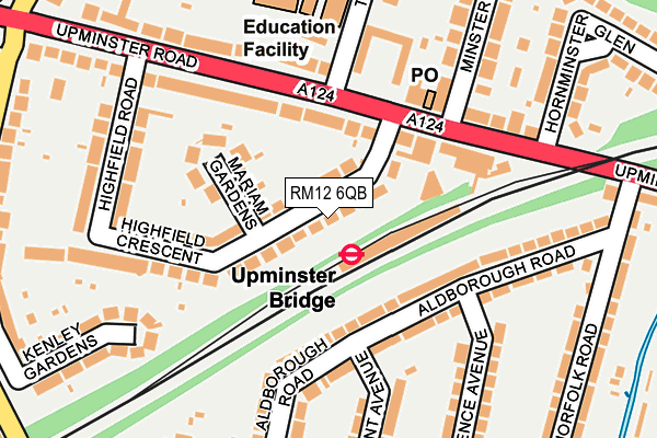 RM12 6QB map - OS OpenMap – Local (Ordnance Survey)