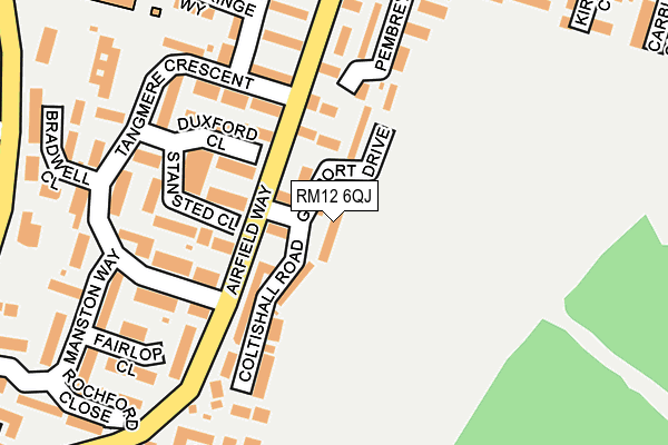 RM12 6QJ map - OS OpenMap – Local (Ordnance Survey)