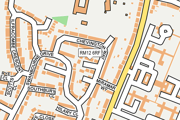RM12 6RF map - OS OpenMap – Local (Ordnance Survey)