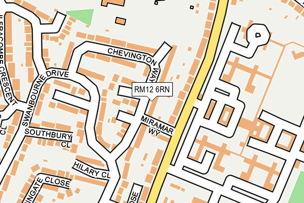 RM12 6RN map - OS OpenMap – Local (Ordnance Survey)