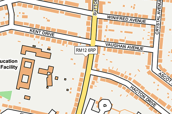 RM12 6RP map - OS OpenMap – Local (Ordnance Survey)