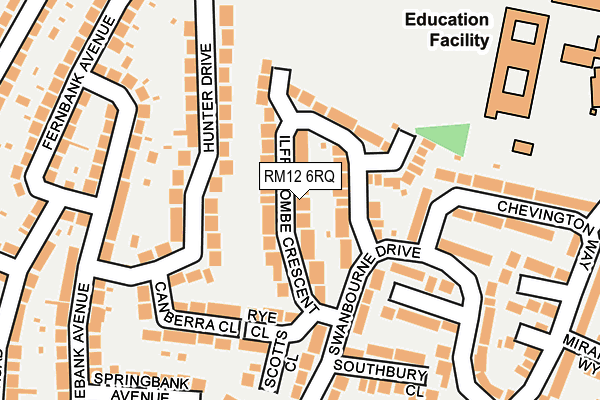 RM12 6RQ map - OS OpenMap – Local (Ordnance Survey)