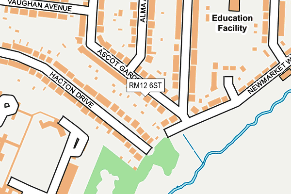 RM12 6ST map - OS OpenMap – Local (Ordnance Survey)
