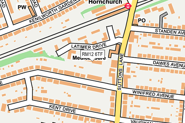 RM12 6TF map - OS OpenMap – Local (Ordnance Survey)