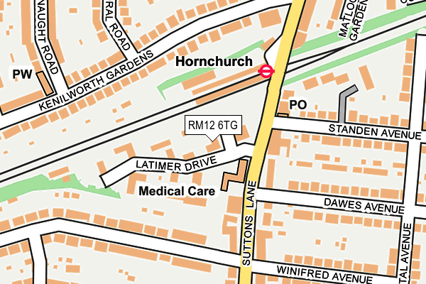 RM12 6TG map - OS OpenMap – Local (Ordnance Survey)