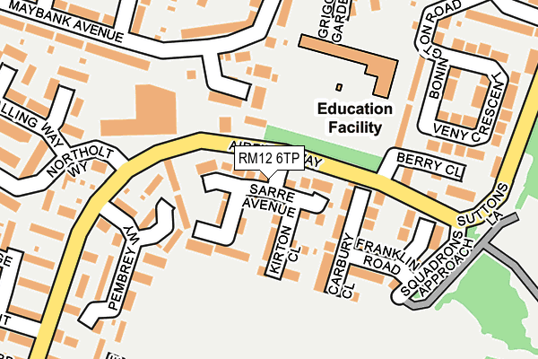RM12 6TP map - OS OpenMap – Local (Ordnance Survey)