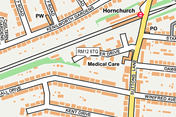 RM12 6TQ map - OS OpenMap – Local (Ordnance Survey)