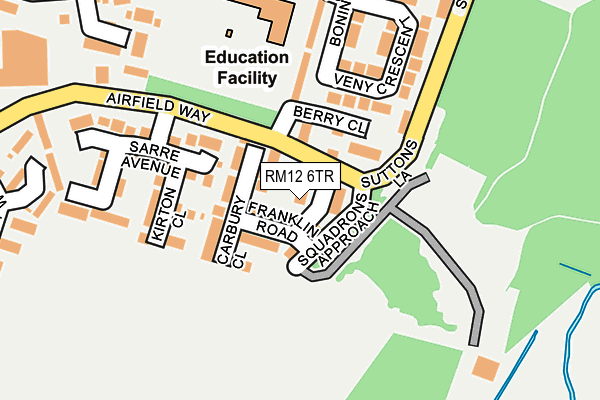 RM12 6TR map - OS OpenMap – Local (Ordnance Survey)