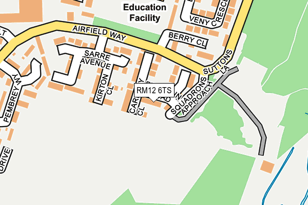 RM12 6TS map - OS OpenMap – Local (Ordnance Survey)