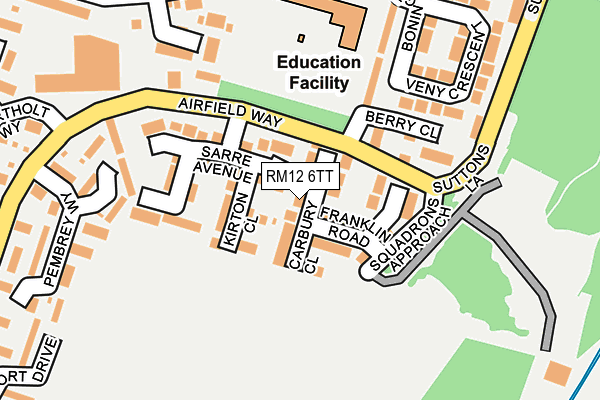 RM12 6TT map - OS OpenMap – Local (Ordnance Survey)