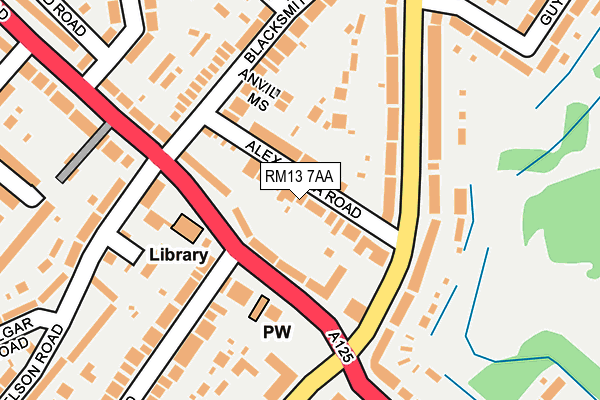 RM13 7AA map - OS OpenMap – Local (Ordnance Survey)