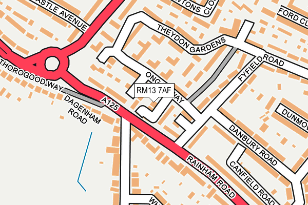 RM13 7AF map - OS OpenMap – Local (Ordnance Survey)