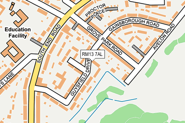 RM13 7AL map - OS OpenMap – Local (Ordnance Survey)