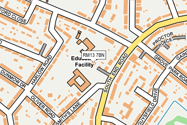 RM13 7BN map - OS OpenMap – Local (Ordnance Survey)