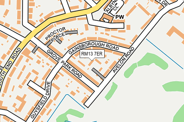 RM13 7ER map - OS OpenMap – Local (Ordnance Survey)