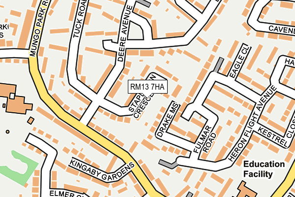 RM13 7HA map - OS OpenMap – Local (Ordnance Survey)