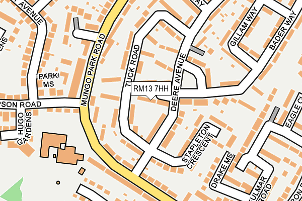 RM13 7HH map - OS OpenMap – Local (Ordnance Survey)