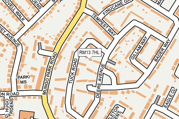 RM13 7HL map - OS OpenMap – Local (Ordnance Survey)