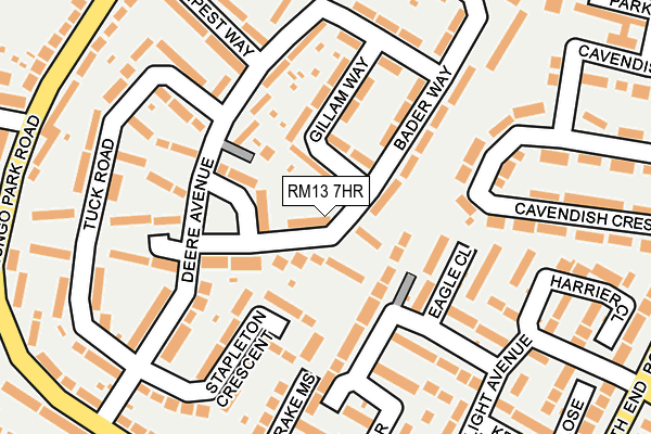 RM13 7HR map - OS OpenMap – Local (Ordnance Survey)