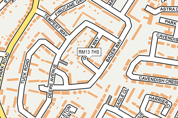 RM13 7HS map - OS OpenMap – Local (Ordnance Survey)