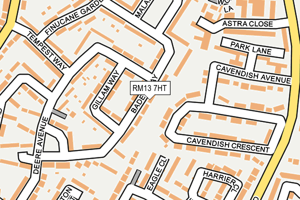 RM13 7HT map - OS OpenMap – Local (Ordnance Survey)