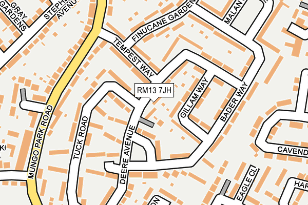 RM13 7JH map - OS OpenMap – Local (Ordnance Survey)