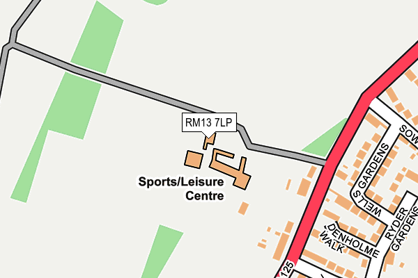 RM13 7LP map - OS OpenMap – Local (Ordnance Survey)