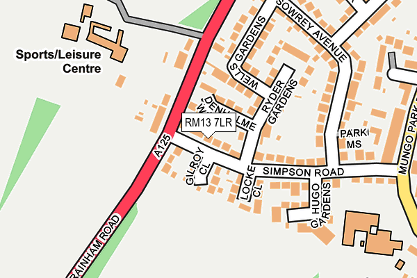 RM13 7LR map - OS OpenMap – Local (Ordnance Survey)