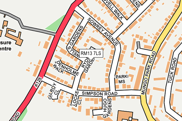 RM13 7LS map - OS OpenMap – Local (Ordnance Survey)