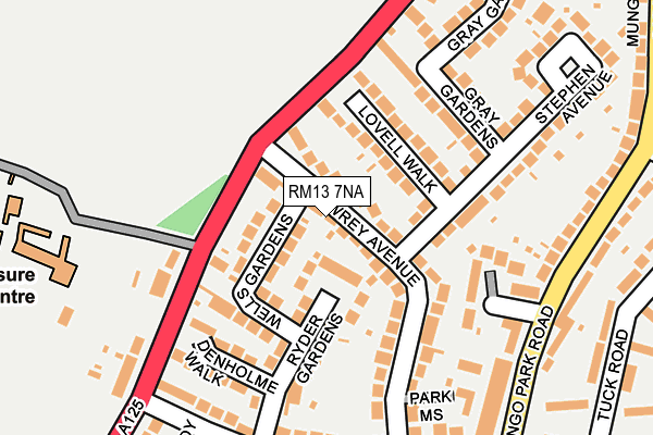 RM13 7NA map - OS OpenMap – Local (Ordnance Survey)