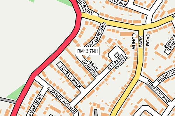 RM13 7NH map - OS OpenMap – Local (Ordnance Survey)