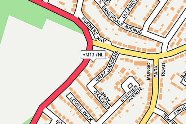 RM13 7NL map - OS OpenMap – Local (Ordnance Survey)