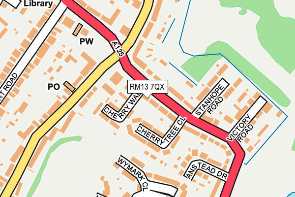 RM13 7QX map - OS OpenMap – Local (Ordnance Survey)
