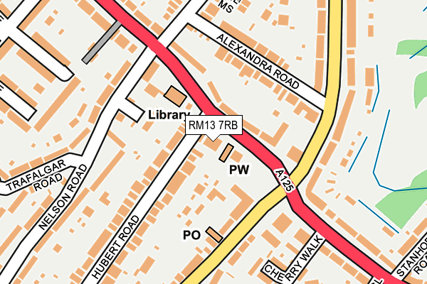 RM13 7RB map - OS OpenMap – Local (Ordnance Survey)