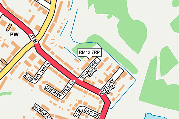 RM13 7RP map - OS OpenMap – Local (Ordnance Survey)