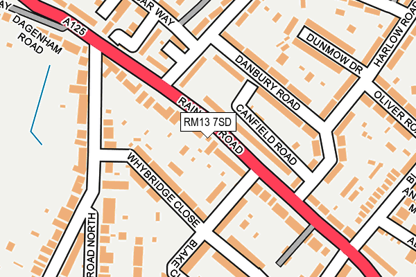 RM13 7SD map - OS OpenMap – Local (Ordnance Survey)