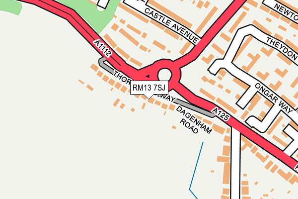 RM13 7SJ map - OS OpenMap – Local (Ordnance Survey)