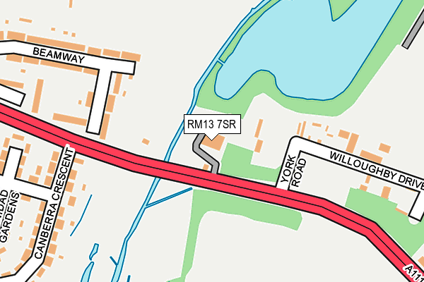 RM13 7SR map - OS OpenMap – Local (Ordnance Survey)