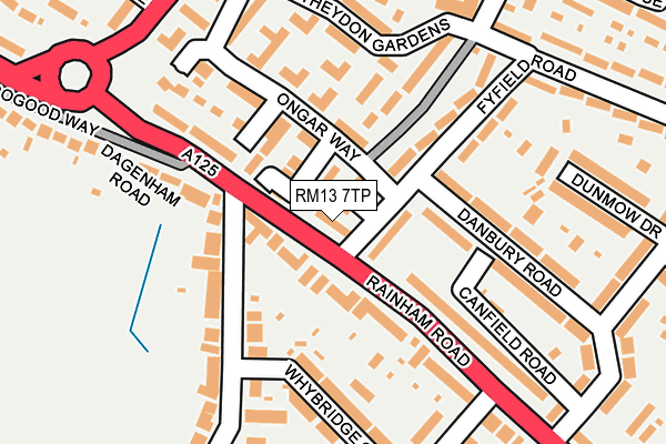 RM13 7TP map - OS OpenMap – Local (Ordnance Survey)