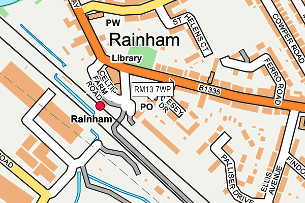 RM13 7WP map - OS OpenMap – Local (Ordnance Survey)