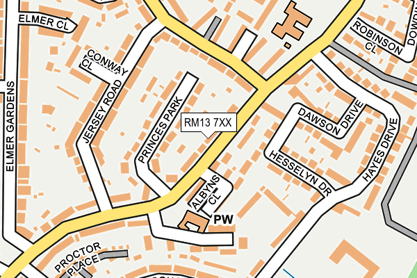 RM13 7XX map - OS OpenMap – Local (Ordnance Survey)