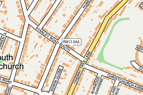 RM13 8AA map - OS OpenMap – Local (Ordnance Survey)