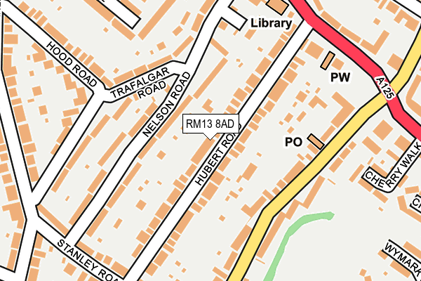 RM13 8AD map - OS OpenMap – Local (Ordnance Survey)