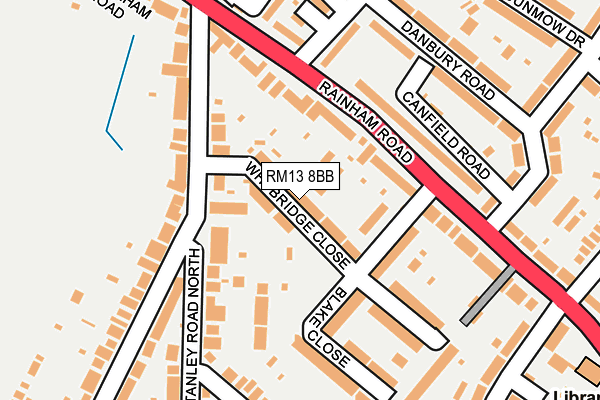RM13 8BB map - OS OpenMap – Local (Ordnance Survey)
