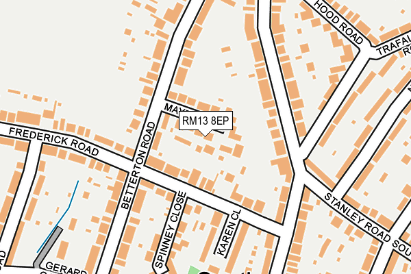 RM13 8EP map - OS OpenMap – Local (Ordnance Survey)